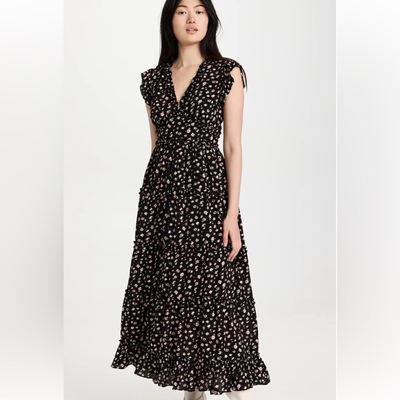 NWT! English Factory Floral Ruffle Detail Long Dress Sz XS - Picture 6 of 8